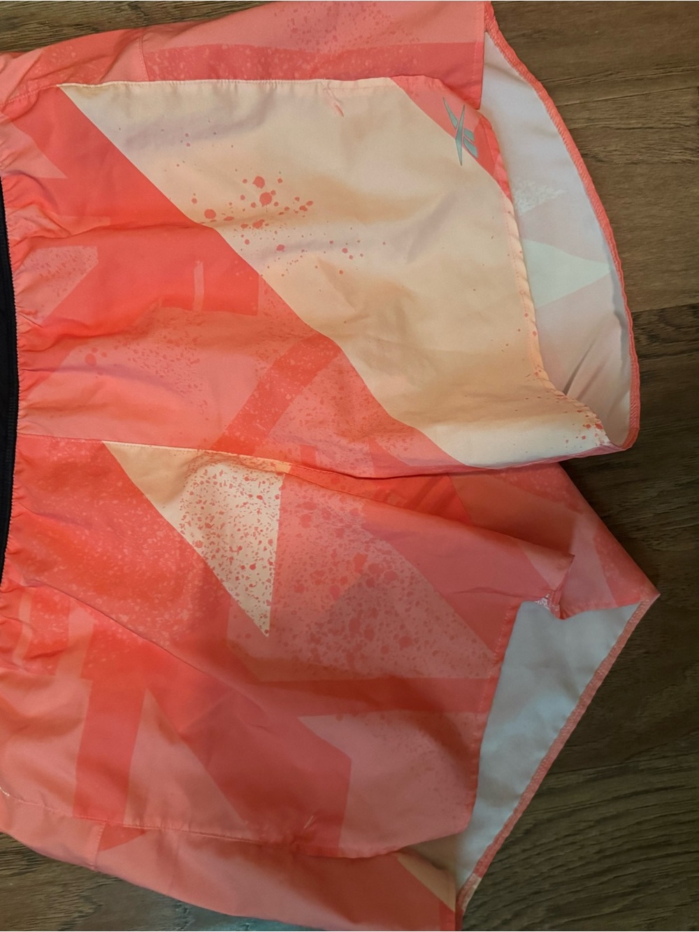 Reebok Coral Pink and White Athletic Shorts